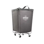 Seville Classics Commercial Heavy Duty Laundry Hamper Canvas Gray: Portable Clothes Hamper with Wheels & Built-In Handles