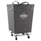 Seville Classics Cesto de ropa comercial resistente de lona gris: Cesto de ropa portátil con ruedas y asas incorporadas