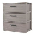 3 Drawer Wide Tower Dark Gray - Brightroom™: Plastic Storage Drawers, Portable Universal Storage, No Assembly Required
