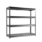 Atlas Shelving 4-Tier 72"x24"x72" Heavy Duty Garage Shelving Load 8000lbs Hammertone: Steel Utility Storage, Adjustable Shelves