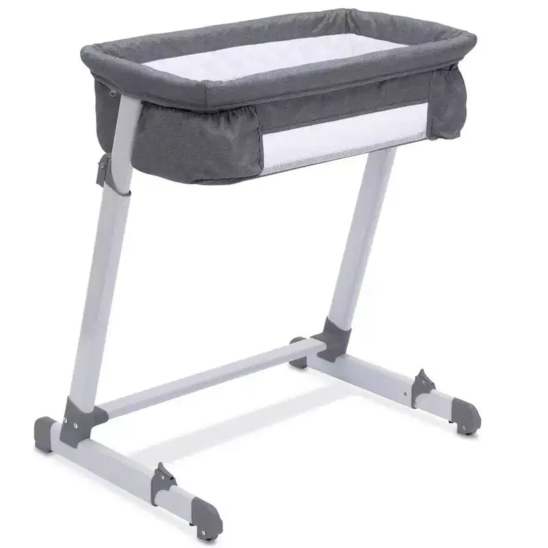 Simmons Kids' By The Bed City Sleeper Bassinet - Gray Tweed: Adjustable Height, Metal Frame, 15 lbs Capacity