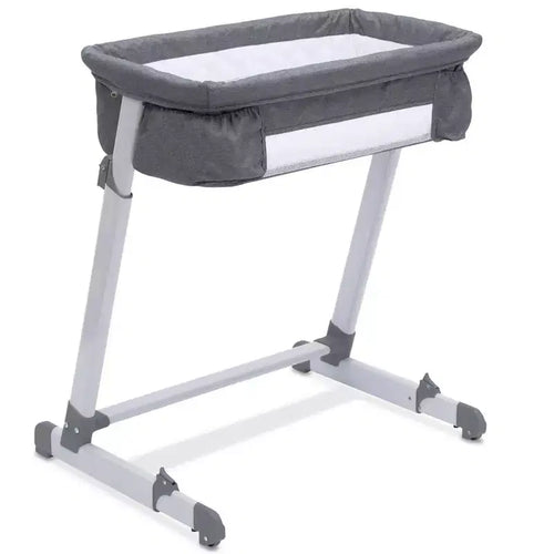 Simmons Kids' By The Bed City Sleeper Bassinet - Gray Tweed: Adjustable Height, Metal Frame, 15 lbs Capacity