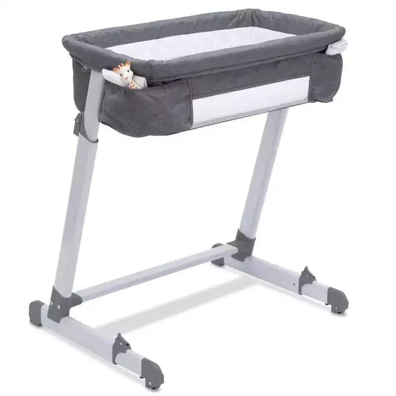 Simmons Kids' By The Bed City Sleeper Bassinet - Gray Tweed: Adjustable Height, Metal Frame, 15 lbs Capacity