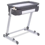 Simmons Kids' By The Bed City Sleeper Bassinet - Gray Tweed: Adjustable Height, Metal Frame, 15 lbs Capacity