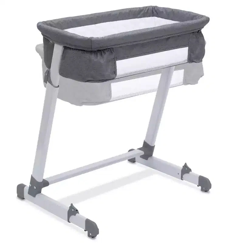 Simmons Kids' By The Bed City Sleeper Bassinet - Gray Tweed: Adjustable Height, Metal Frame, 15 lbs Capacity