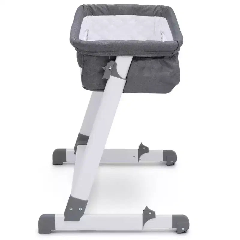 Simmons Kids' By The Bed City Sleeper Bassinet - Gray Tweed: Adjustable Height, Metal Frame, 15 lbs Capacity