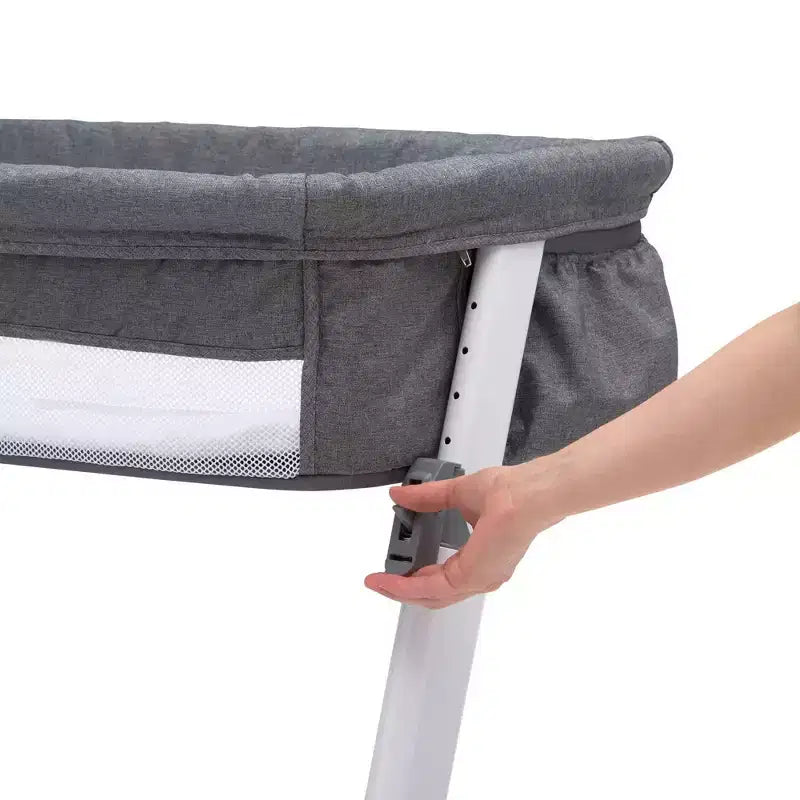 Simmons Kids' By The Bed City Sleeper Bassinet - Gray Tweed: Adjustable Height, Metal Frame, 15 lbs Capacity
