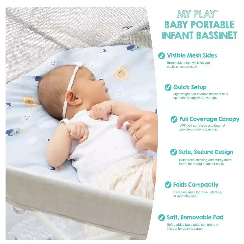 Regalo Centro de actividades portátil My Play Baby para bebés: estructura de metal, capacidad de 15 lb, se pliega para transporte y almacenamiento