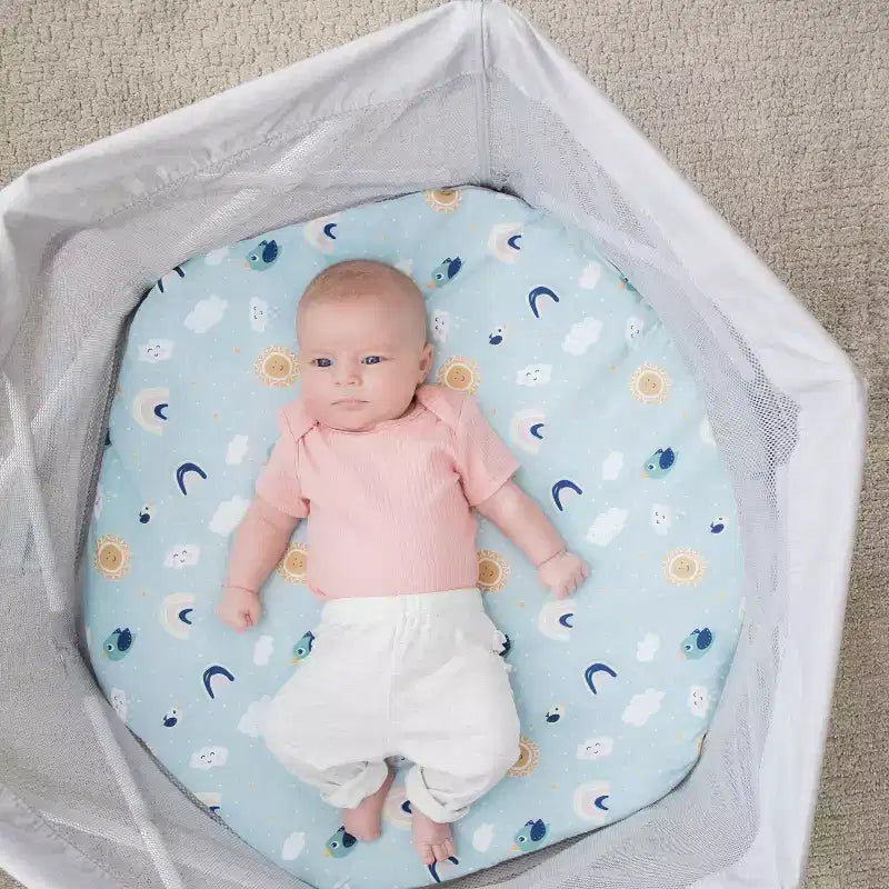 Regalo Centro de actividades portátil My Play Baby para bebés: estructura de metal, capacidad de 15 lb, se pliega para transporte y almacenamiento