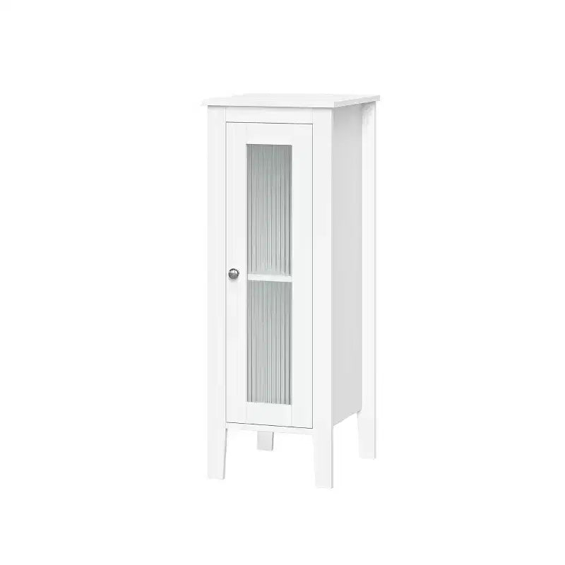 Armario organizador estrecho RiverRidge Prescott de una sola puerta para baño y lavadero con estantes ajustables - Blanco