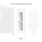 Armario organizador estrecho RiverRidge Prescott de una sola puerta para baño y lavadero con estantes ajustables - Blanco