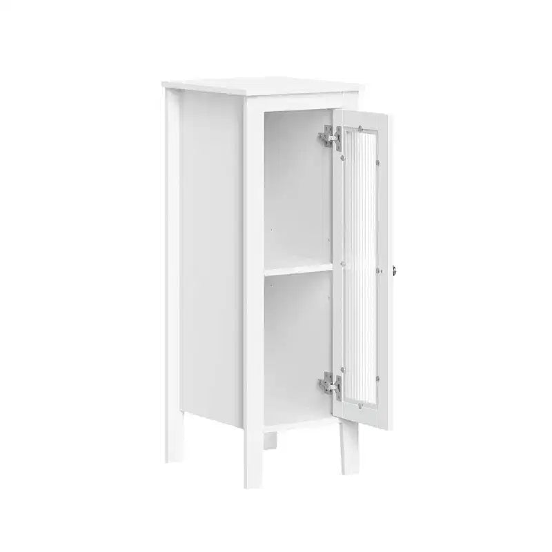 Armario organizador estrecho RiverRidge Prescott de una sola puerta para baño y lavadero con estantes ajustables - Blanco