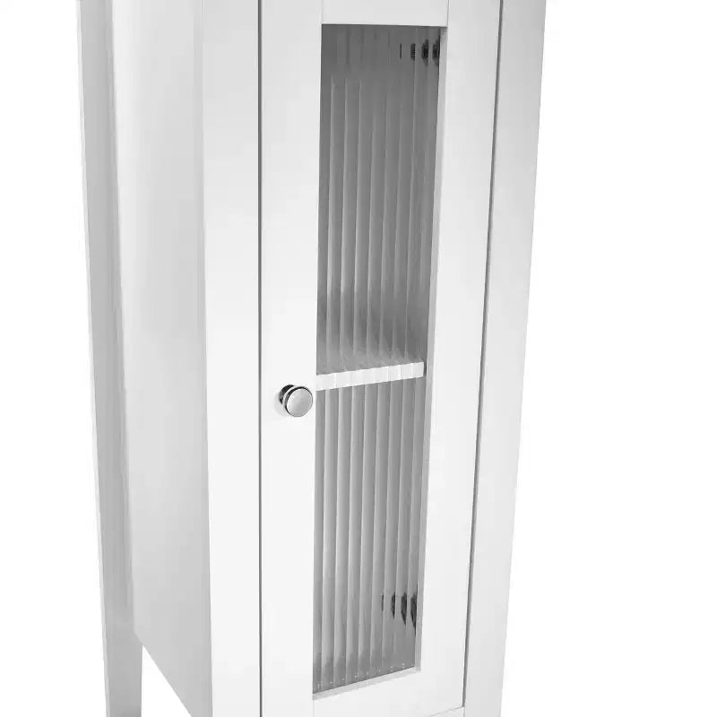 Armario organizador estrecho RiverRidge Prescott de una sola puerta para baño y lavadero con estantes ajustables - Blanco