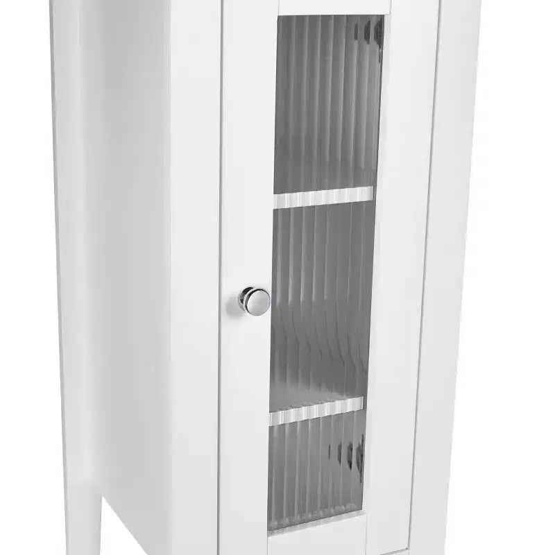 Mueble alto de almacenamiento para baño RiverRidge Prescott, organizador con cajón, puerta de vidrio y estantes - Blanco