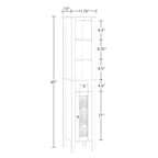 Mueble alto de almacenamiento para baño RiverRidge Prescott, organizador con cajón, puerta de vidrio y estantes - Blanco