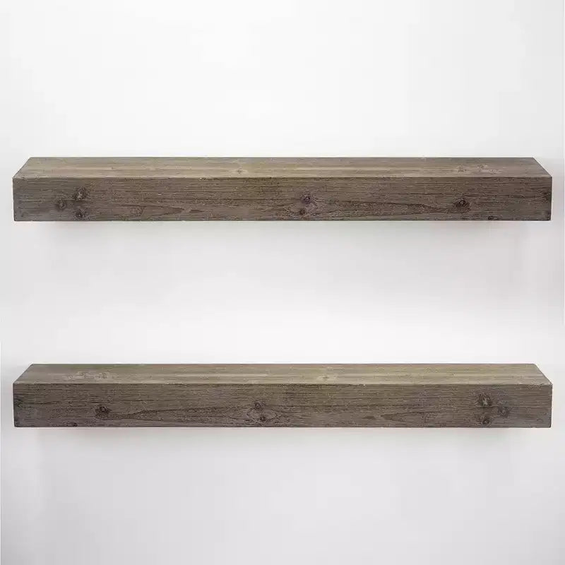 Estante de pared flotante rústico de madera grande de 8" x 36" gris - American Art Decor