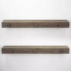 Estante de pared flotante rústico de madera grande de 8" x 36" gris - American Art Decor