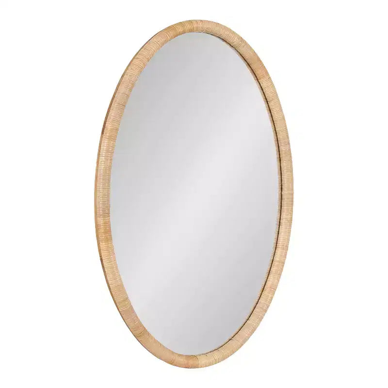 Kate & Laurel All Things Decor 24"X36" Rahfy Oval Framed Wall Mirror Natural