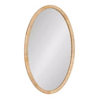 Kate & Laurel All Things Decor 24"X36" Rahfy Oval Framed Wall Mirror Natural