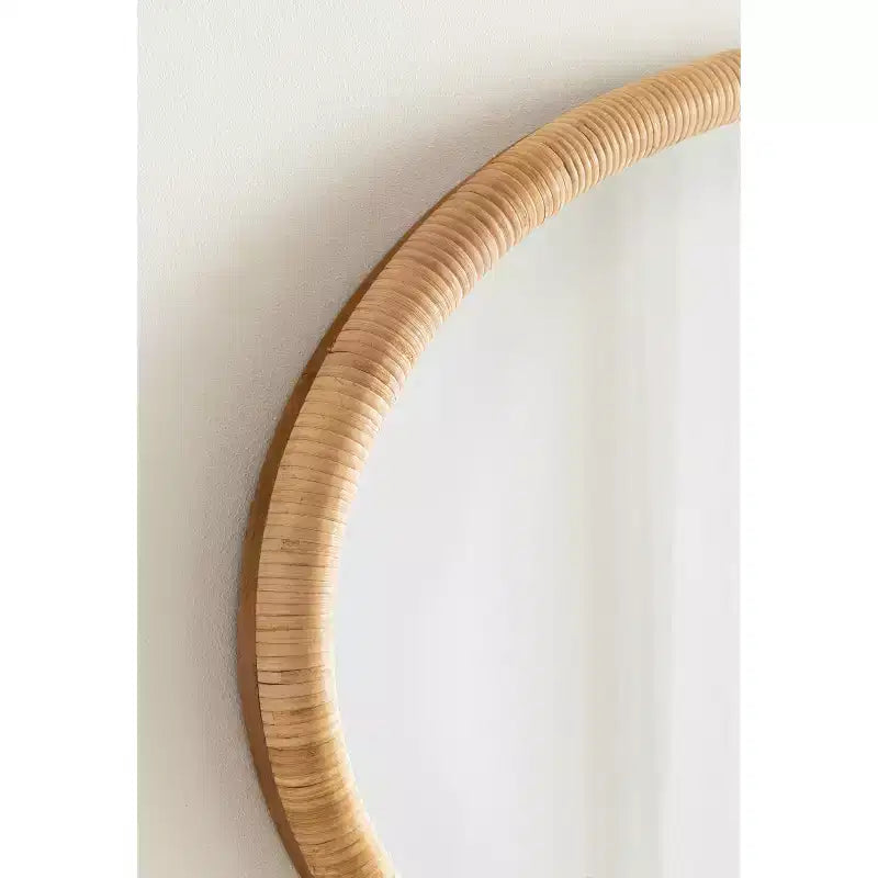 Kate & Laurel All Things Decor 24"X36" Rahfy Oval Framed Wall Mirror Natural