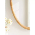 Kate & Laurel All Things Decor 24"X36" Rahfy Oval Framed Wall Mirror Natural