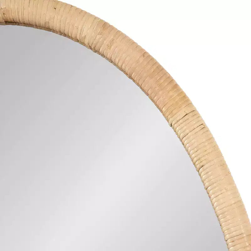 Kate & Laurel All Things Decor 24"X36" Rahfy Oval Framed Wall Mirror Natural