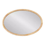 Kate & Laurel All Things Decor 24"X36" Rahfy Oval Framed Wall Mirror Natural