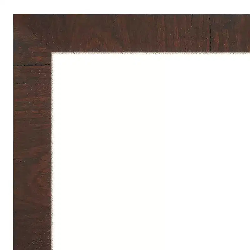 Espejo de pared enmarcado estrecho Wildwood de 43" x 33" en marrón - Amanti Art: Rectangular moderno biselado, marco de poliestireno, no requiere montaje