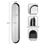 Kate & Laurel All Things Decor Espejo de pared de panel de metal Niya de 10"x40" negro