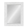 24" x 30" Rost Pieced Wood Framed Wall Mirror White - DesignOvation: Modern Rectangle, No Assembly Required