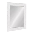 Espejo de pared enmarcado con piezas de madera Rost de 24" x 30" blanco - DesignOvation: rectangular moderno, no requiere montaje