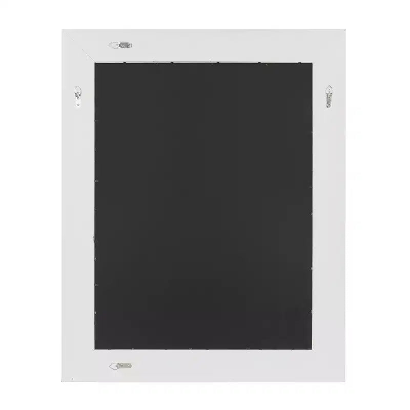 Espejo de pared enmarcado con piezas de madera Rost de 24" x 30" blanco - DesignOvation: rectangular moderno, no requiere montaje
