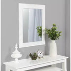 Espejo de pared enmarcado con piezas de madera Rost de 24" x 30" blanco - DesignOvation: rectangular moderno, no requiere montaje