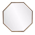 Howard Elliott 28"x28" Bastian Octagon Wall and Accent Mirror: Antique Gold, Iron Frame, Ready to Hang
