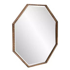 Espejo de pared y decorativo octogonal Bastian de 28"x28" de Howard Elliott: oro antiguo, marco de hierro, listo para colgar