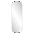 Howard Elliott 42"x14" Stainless Steel Framed Capsule Mirror Brushed Black