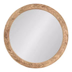 Kate & Laurel All Things Decor 24"x24" Braywood Round Mirror Brown