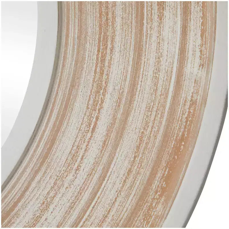 Espejo de pared de madera de 35"x35" con efecto lavado blanco crema - Olivia & May: No requiere montaje, marco de MDF, uso en interiores