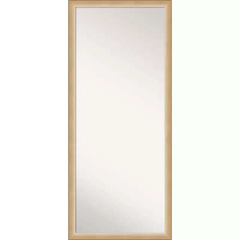 27" x 63" Eva Ambre Framed Full Length Floor/Leaner Mirror Gold - Amanti Art: Modern Polystyrene Rectangle Design
