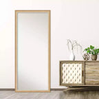 Espejo de pie/apoyar de cuerpo entero enmarcado de Eva Ambre, 27" x 63", dorado - Amanti Art: Diseño rectangular moderno de poliestireno