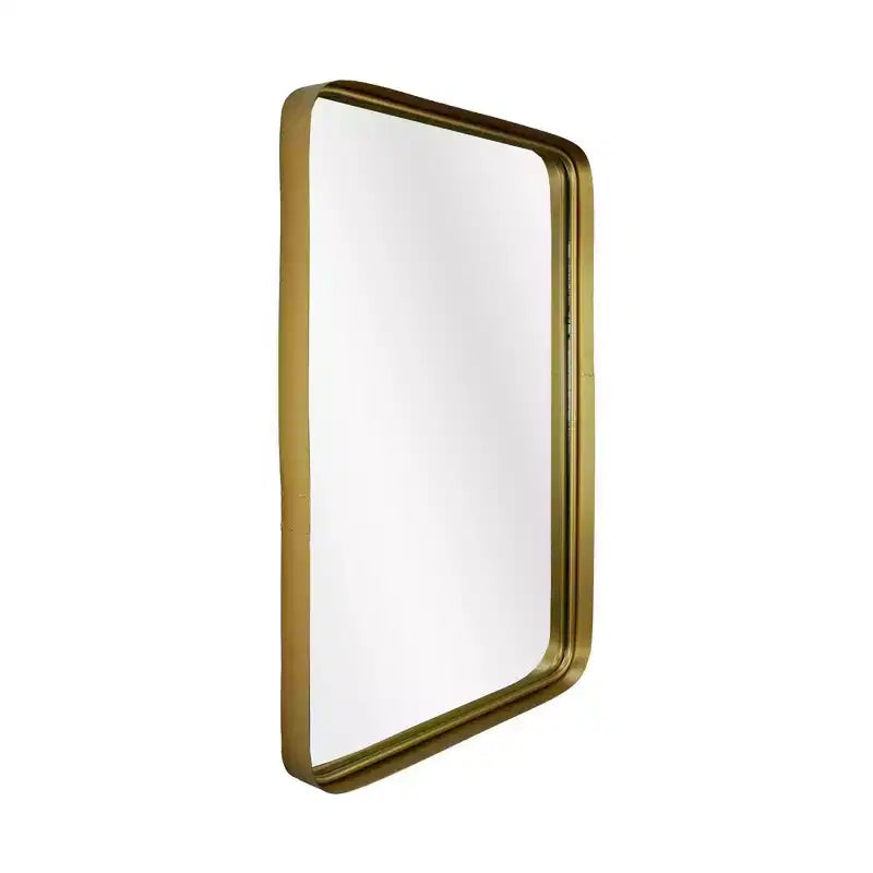 Espejo de pared decorativo rectangular con marco de metal de borde elevado delgado dorado de 22.7" x 34.5" - Head West: Estilo moderno, no requiere montaje