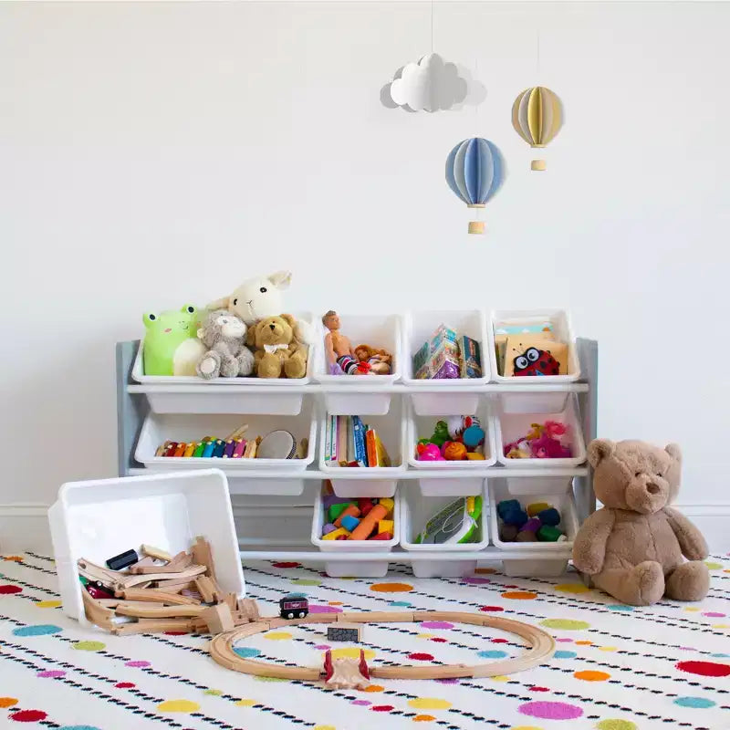 Made for Me Organizador Infantil de 12 Contenedores Blanco - Humble Crew: Organizador de Almacenamiento de Juguetes con Contenedores, Organización Infantil, Marco de MDF