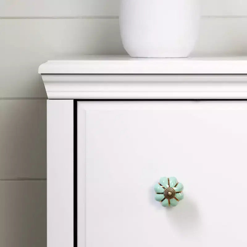 Balka Cómoda de 3 cajones con cestas para niños, color blanco puro - South Shore: Cómodas para dormitorio, almacenamiento para niños pequeños, estilo rústico