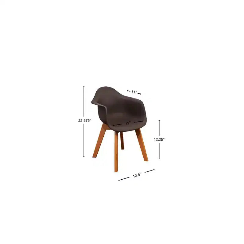 Gift Mark Juego de 2 sillas infantiles con asiento de plástico moderno y patas de haya, rosa