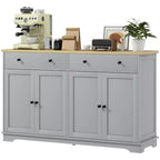 Aparador bufé HOMCOM con almacenamiento, mueble de cocina moderno con 4 puertas, 2 cajones y 2 estantes ajustables, mueble para cafetería