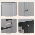 Aparador bufé HOMCOM con almacenamiento, mueble de cocina moderno con 4 puertas, 2 cajones y 2 estantes ajustables, mueble para cafetería