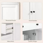 Aparador bufé HOMCOM con almacenamiento, mueble de cocina moderno con 4 puertas, 2 cajones y 2 estantes ajustables, mueble para cafetería