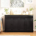 Aparador bufé HOMCOM con almacenamiento, mueble de cocina moderno con 4 puertas, 2 cajones y 2 estantes ajustables, mueble para cafetería