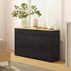 Aparador bufé HOMCOM con almacenamiento, mueble de cocina moderno con 4 puertas, 2 cajones y 2 estantes ajustables, mueble para cafetería