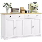Aparador bufé HOMCOM con almacenamiento, mueble de cocina moderno con 4 puertas, 2 cajones y 2 estantes ajustables, mueble para cafetería